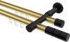 10213826-XX3829 Innenlauf Gardinenstange Aluminium / Metall 20 mm Ø 2-läufig PRESTIGE - Elanto Messing-Optik / Schwarz