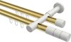 10213826-103832 Innenlauf Gardinenstange Aluminium / Metall 20 mm Ø 2-läufig PRESTIGE - Elanto Messing-Optik / Weiß