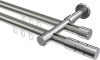 10213826-XX3912 Innenlauf Gardinenstange Aluminium / Metall 20 mm Ø 2-läufig PRESTIGE - Elanto Edelstahl-Optik / Chrom