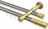 10213826-XX3938 Innenlauf Gardinenstange Edelstahl-Optik / Messing-Optik 20 mm Ø 2-läufig PRESTIGE - Elanto