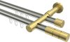 10213826-103938 Innenlauf Gardinenstange Edelstahl-Optik / Messing-Optik 20 mm Ø 2-läufig PRESTIGE - Elanto