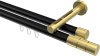10213846-XX2938 Innenlauf Gardinenstange Aluminium / Metall 20 mm Ø 2-läufig SITENO - Elanto Schwarz / Messing-Optik