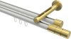 10213846-XX3238 Innenlauf Gardinenstange Aluminium / Metall 20 mm Ø 2-läufig SITENO - Elanto Weiß / Messing-Optik