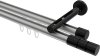 10213846-XX3329 Innenlauf Gardinenstange Aluminium / Metall 20 mm Ø 2-läufig SITENO - Elanto Silbergrau / Schwarz