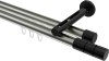 10213846-XX3929 Innenlauf Gardinenstange Aluminium / Metall 20 mm Ø 2-läufig SITENO - Elanto Edelstahl-Optik / Schwarz
