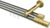 10213846-XX3938 Innenlauf Gardinenstange Edelstahl-Optik / Messing-Optik 20 mm Ø 2-läufig SITENO - Elanto