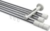10213847-XX1232 Innenlauf Gardinenstange Aluminium / Metall 20 mm Ø 3-läufig SITENO - Elanto Chrom / Weiß