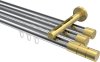 10213847-XX1238 Innenlauf Gardinenstange Aluminium / Metall 20 mm Ø 3-läufig SITENO - Elanto Chrom / Messing-Optik