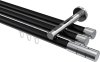 10213847-XX2912 Innenlauf Gardinenstange Aluminium / Metall 20 mm Ø 3-läufig SITENO - Elanto Schwarz / Chrom