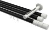 10213847-XX2932 Innenlauf Gardinenstange Aluminium / Metall 20 mm Ø 3-läufig SITENO - Elanto Schwarz / Weiß