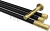 10213847-XX2938 Innenlauf Gardinenstange Aluminium / Metall 20 mm Ø 3-läufig SITENO - Elanto Schwarz / Messing-Optik