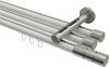10213847-103239 Innenlauf Gardinenstange Aluminium / Metall 20 mm Ø 3-läufig SITENO - Elanto Weiß / Edelstahl-Optik