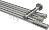 10213847-103339 Innenlauf Gardinenstange Aluminium / Metall 20 mm Ø 3-läufig SITENO - Elanto Silbergrau / Edelstahl-Optik