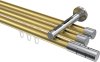 10213847-XX3812 Innenlauf Gardinenstange Aluminium / Metall 20 mm Ø 3-läufig SITENO - Elanto Messing-Optik / Chrom