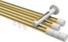 10213847-XX3832 Innenlauf Gardinenstange Aluminium / Metall 20 mm Ø 3-läufig SITENO - Elanto Messing-Optik / Weiß