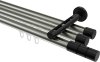 10213847-XX3929 Innenlauf Gardinenstange Aluminium / Metall 20 mm Ø 3-läufig SITENO - Elanto Edelstahl-Optik / Schwarz