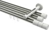 10213847-XX3932 Innenlauf Gardinenstange Aluminium / Metall 20 mm Ø 3-läufig SITENO - Elanto Edelstahl-Optik / Weiß