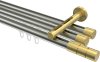 10213847-XX3938 Innenlauf Gardinenstange Edelstahl-Optik / Messing-Optik 20 mm Ø 3-läufig SITENO - Elanto