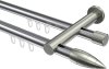 10213912-XX1239 Innenlauf Gardinenstange Aluminium / Metall 20 mm Ø 2-läufig PLATON - Samanto Chrom / Edelstahl-Optik