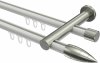 10213912-XX3239 Innenlauf Gardinenstange Aluminium / Metall 20 mm Ø 2-läufig PLATON - Samanto Weiß / Edelstahl-Optik