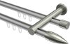 10213912-XX3339 Innenlauf Gardinenstange Aluminium / Metall 20 mm Ø 2-läufig PLATON - Samanto Silbergrau / Edelstahl-Optik