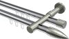 10213926-101239 Innenlauf Gardinenstange Aluminium / Metall 20 mm Ø 2-läufig PRESTIGE - Samanto Chrom / Edelstahl-Optik
