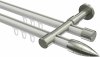 10213926-XX3239 Innenlauf Gardinenstange Aluminium / Metall 20 mm Ø 2-läufig PRESTIGE - Samanto Weiß / Edelstahl-Optik