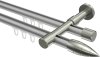 10213926-XX3339 Innenlauf Gardinenstange Aluminium / Metall 20 mm Ø 2-läufig PRESTIGE - Samanto Silbergrau / Edelstahl-Optik