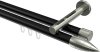 10213946-XX2939 Innenlauf Gardinenstange Aluminium / Metall 20 mm Ø 2-läufig SITENO - Samanto Schwarz / Edelstahl-Optik