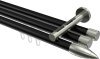 10213947-XX2939 Innenlauf Gardinenstange Aluminium / Metall 20 mm Ø 3-läufig SITENO - Samanto Schwarz / Edelstahl-Optik