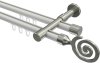 10214026-XX3239 Innenlauf Gardinenstange Aluminium / Metall 20 mm Ø 2-läufig PRESTIGE - Galaxa Weiß / Edelstahl-Optik