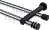 10214112-101229 Innenlauf Gardinenstange Aluminium / Metall 20 mm Ø 2-läufig PLATON - Estana Chrom / Schwarz