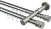 10214126-XX1239 Innenlauf Gardinenstange Aluminium / Metall 20 mm Ø 2-läufig PRESTIGE - Estana Chrom / Edelstahl-Optik