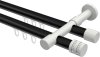 10214126-102932 Innenlauf Gardinenstange Aluminium / Metall 20 mm Ø 2-läufig PRESTIGE - Estana Schwarz / Weiß