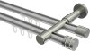 10214126-XX3339 Innenlauf Gardinenstange Aluminium / Metall 20 mm Ø 2-läufig PRESTIGE - Estana Silbergrau / Edelstahl-Optik