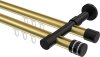 10214126-XX3829 Innenlauf Gardinenstange Aluminium / Metall 20 mm Ø 2-läufig PRESTIGE - Estana Messing-Optik / Schwarz