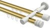 10214126-103832 Innenlauf Gardinenstange Aluminium / Metall 20 mm Ø 2-läufig PRESTIGE - Estana Messing-Optik / Weiß