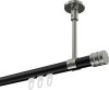 10214133-XX2939 Innenlauf Gardinenstange Aluminium / Metall 20 mm Ø SONETTE - Estana Schwarz / Edelstahl-Optik