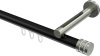 10214145-XX2939 Innenlauf Gardinenstange Aluminium / Metall 20 mm Ø SITENO - Estana Schwarz / Edelstahl-Optik