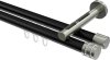 10214146-XX2939 Innenlauf Gardinenstange Aluminium / Metall 20 mm Ø 2-läufig SITENO - Estana Schwarz / Edelstahl-Optik