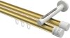10214146-XX3832 Innenlauf Gardinenstange Aluminium / Metall 20 mm Ø 2-läufig SITENO - Estana Messing-Optik / Weiß