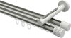 10214146-XX3932 Innenlauf Gardinenstange Aluminium / Metall 20 mm Ø 2-läufig SITENO - Estana Edelstahl-Optik / Weiß
