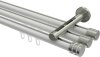 10214147-XX3239 Innenlauf Gardinenstange Aluminium / Metall 20 mm Ø 3-läufig SITENO - Estana Weiß / Edelstahl-Optik