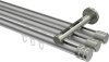 10214147-XX3339 Innenlauf Gardinenstange Aluminium / Metall 20 mm Ø 3-läufig SITENO - Estana Silbergrau / Edelstahl-Optik