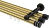10214147-XX3829 Innenlauf Gardinenstange Aluminium / Metall 20 mm Ø 3-läufig SITENO - Estana Messing-Optik / Schwarz