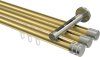 10214147-XX3839 Innenlauf Gardinenstange Messing-Optik / Edelstahl-Optik 20 mm Ø 3-läufig SITENO - Estana