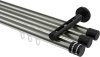 10214147-103929 Innenlauf Gardinenstange Aluminium / Metall 20 mm Ø 3-läufig SITENO - Estana Edelstahl-Optik / Schwarz