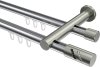 10214212-XX1239 Innenlauf Gardinenstange Aluminium / Metall 20 mm Ø 2-läufig PLATON - Zoena Chrom / Edelstahl-Optik