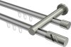 10214212-XX3339 Innenlauf Gardinenstange Aluminium / Metall 20 mm Ø 2-läufig PLATON - Zoena Silbergrau / Edelstahl-Optik