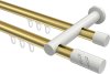 10214212-103832 Innenlauf Gardinenstange Aluminium / Metall 20 mm Ø 2-läufig PLATON - Zoena Messing-Optik / Weiß